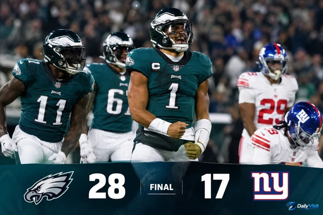 philadelphia eagles vs new york giants match player stats