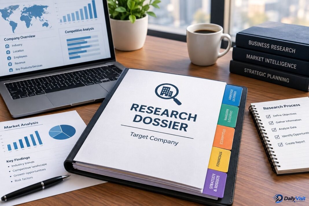 research dossier for target company