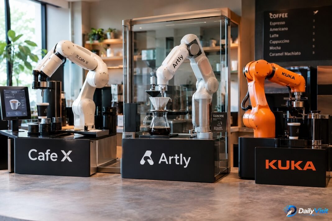 coffee robot brands cafe x artly rozum kuka competitors